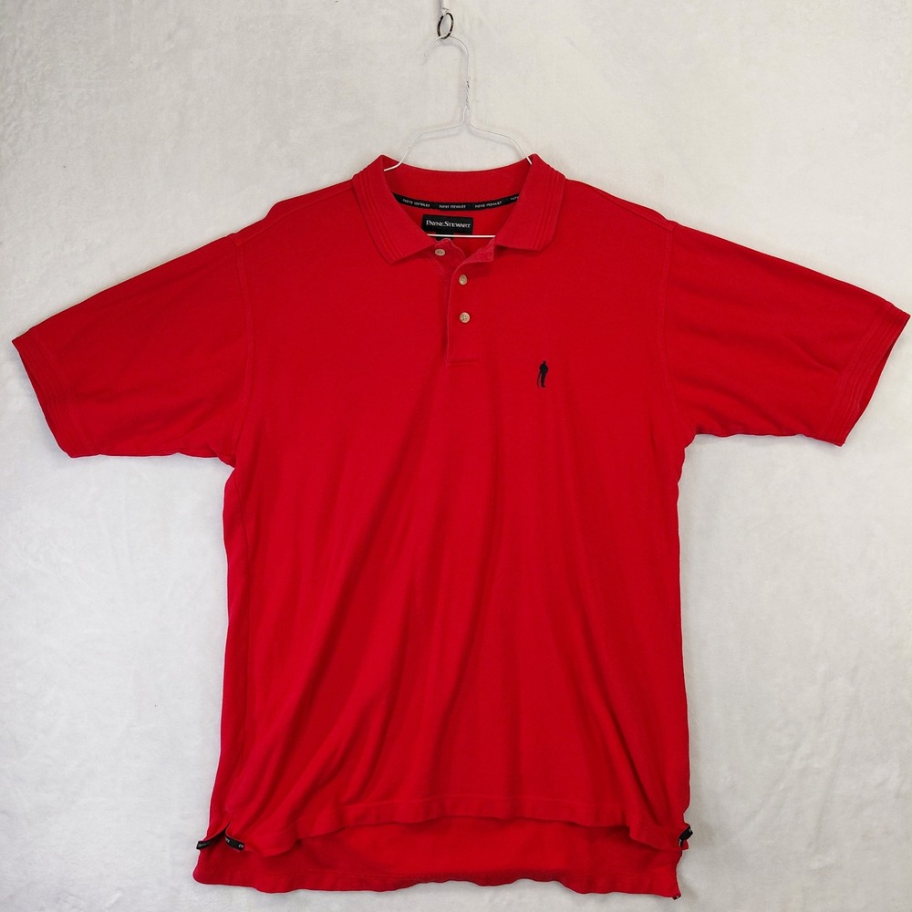 Payne Stewart Mens LT Large Tall Red Short‎ Sleeve Cotton Golf Polo Shirt